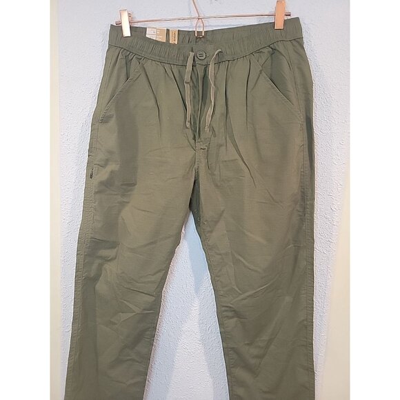 NWT prAna Olive Green Pants Tapered Regula Women’s Size Medium Pull On Hiking - Picture 2 of 8
